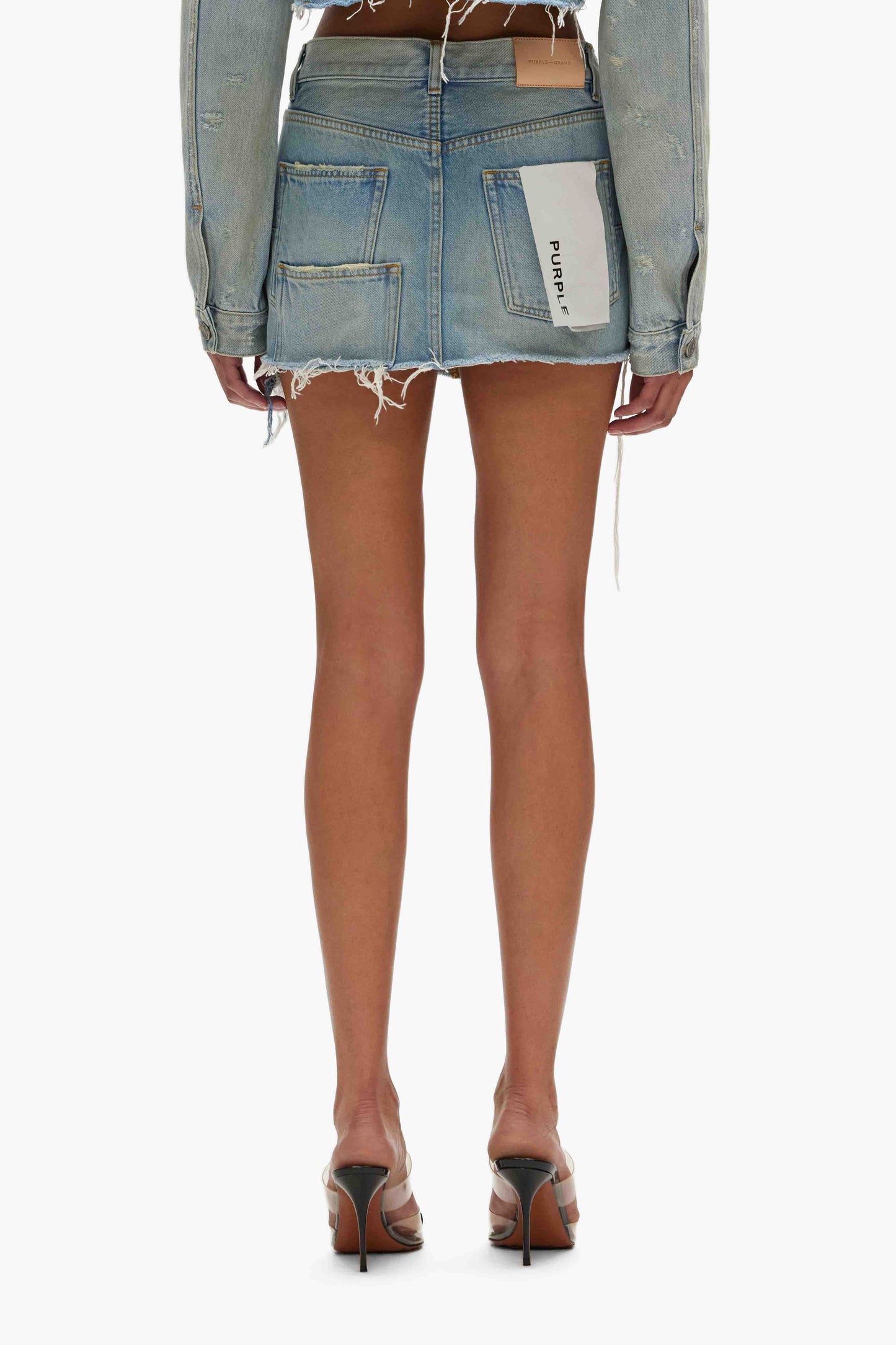 Double Denim Mini Skirt