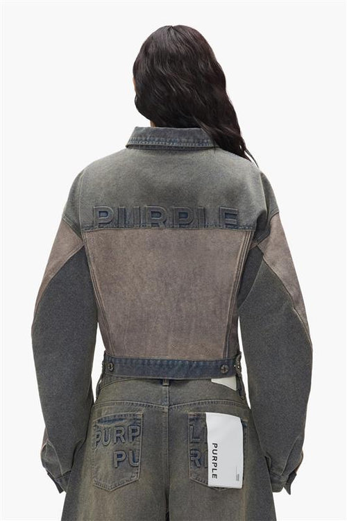 Mixed Denim & Leather Jacket