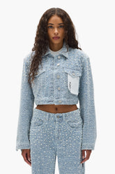 Cropped Textured Pearl Jacket