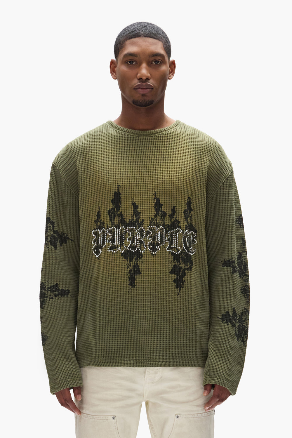 Gothic Flames Waffle Knit Shirt