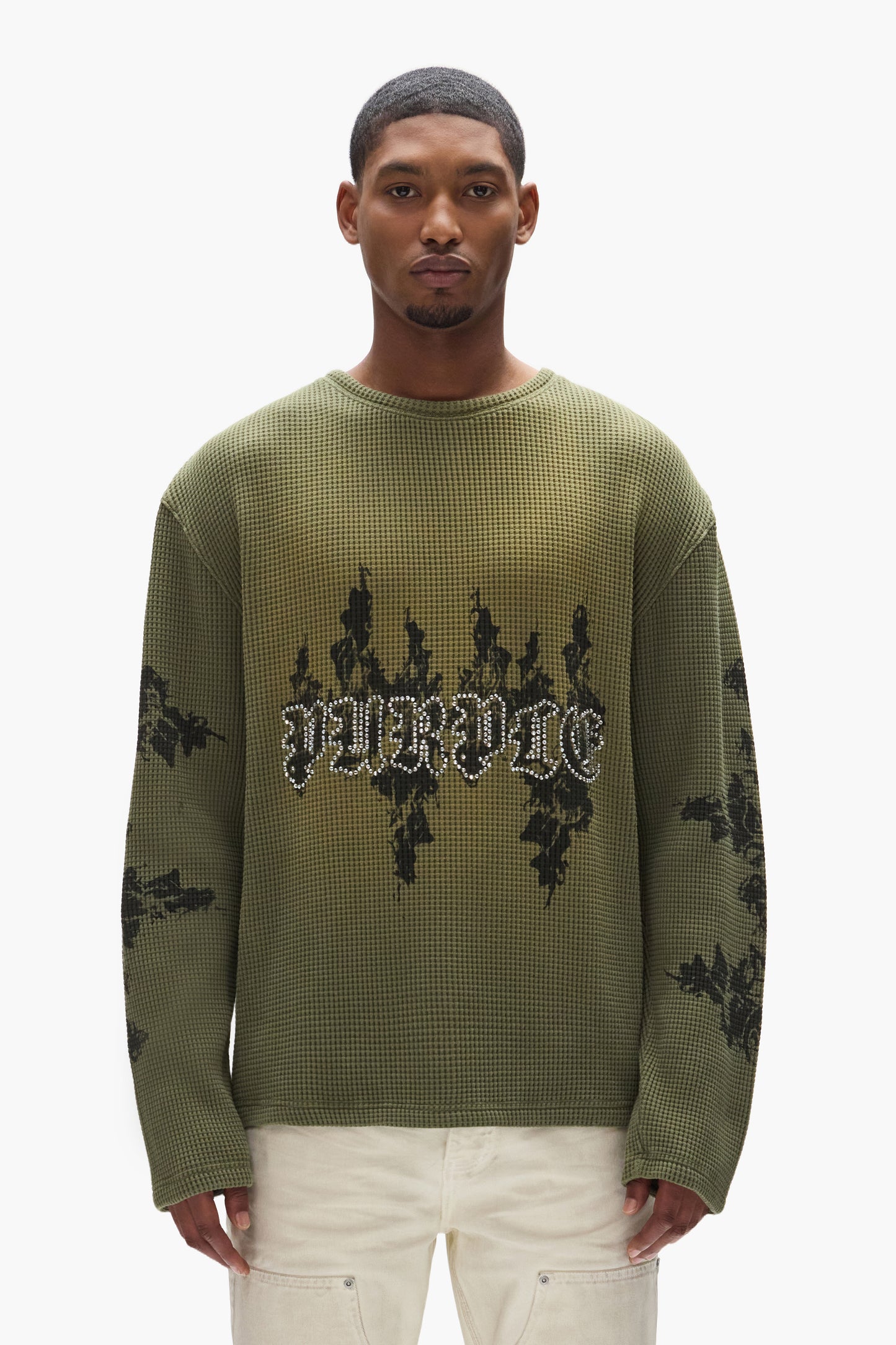 Gothic Flames Waffle Knit Shirt