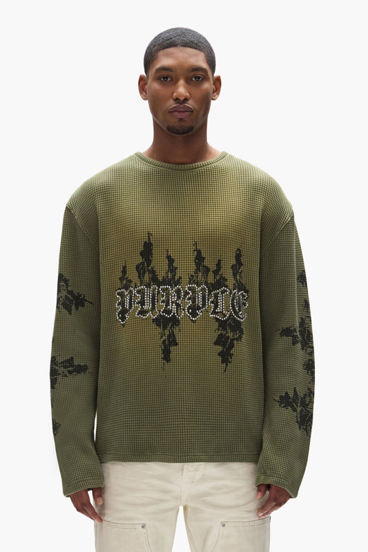 Gothic Flames Waffle Knit Shirt