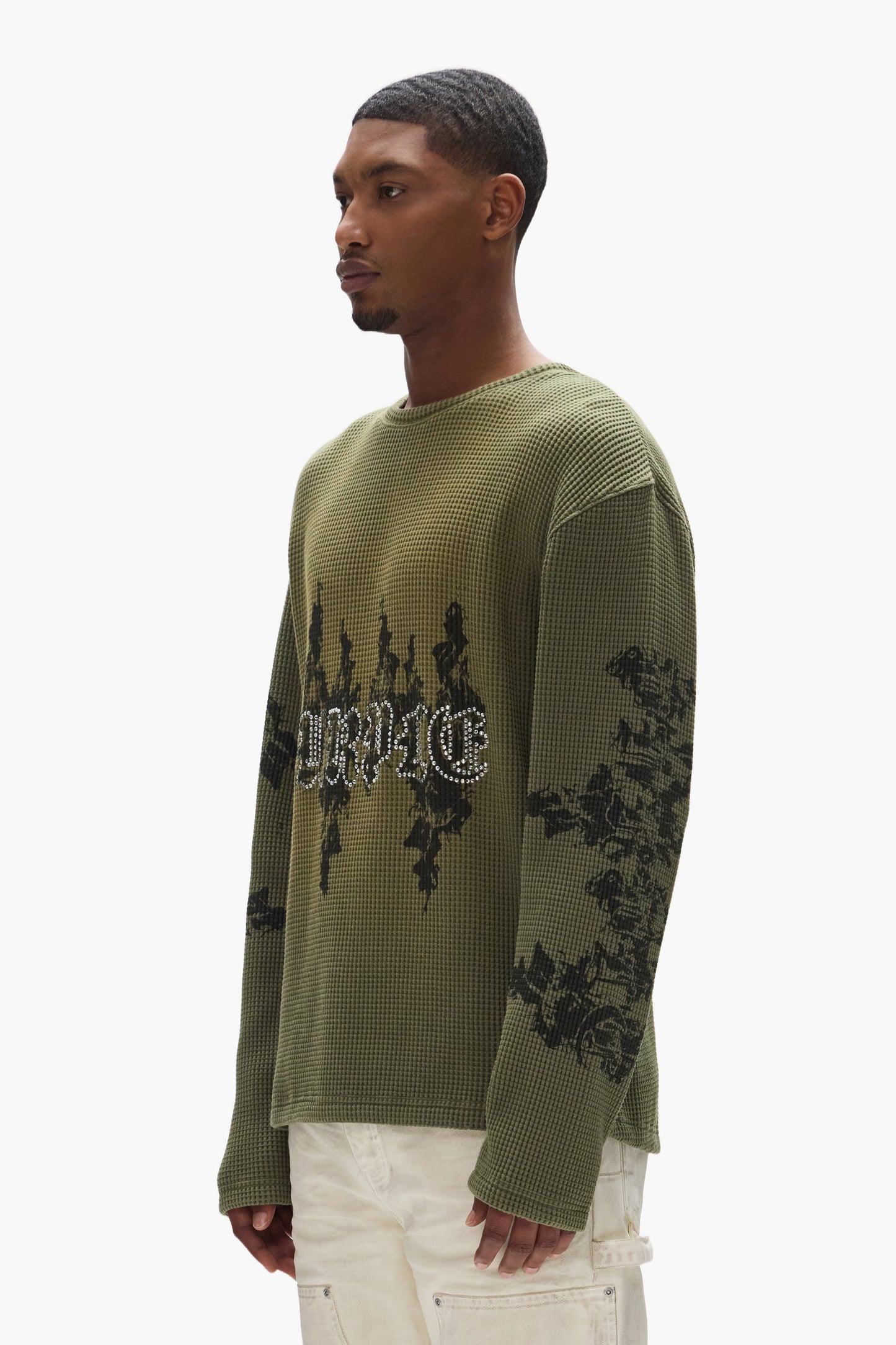 Gothic Flames Waffle Knit Shirt