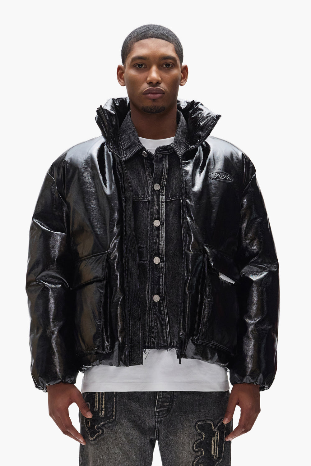 Leather Puffer Jacket