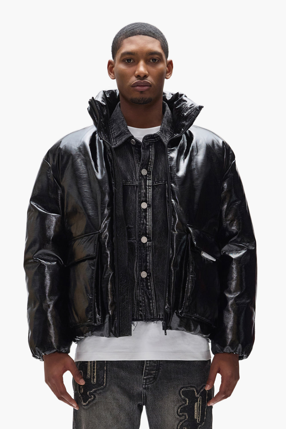 Leather Puffer Jacket