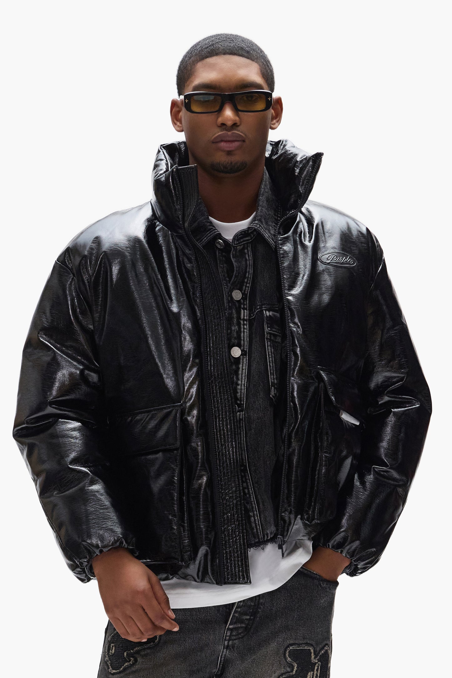 Leather Puffer Jacket