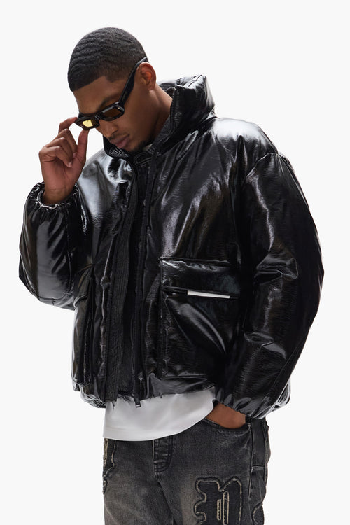 Leather Puffer Jacket