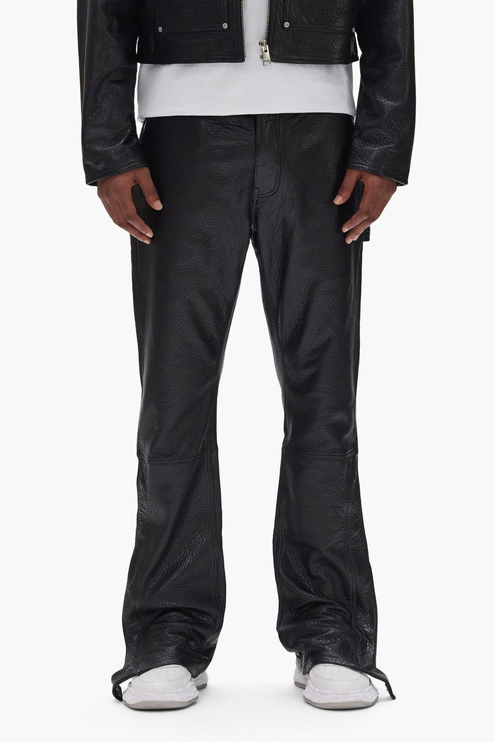 Leather Carpenter Snap Pant