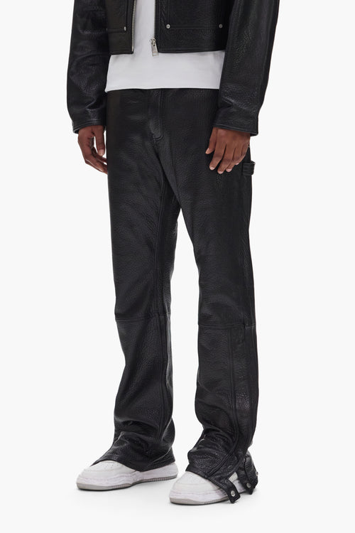 Leather Carpenter Snap Pant