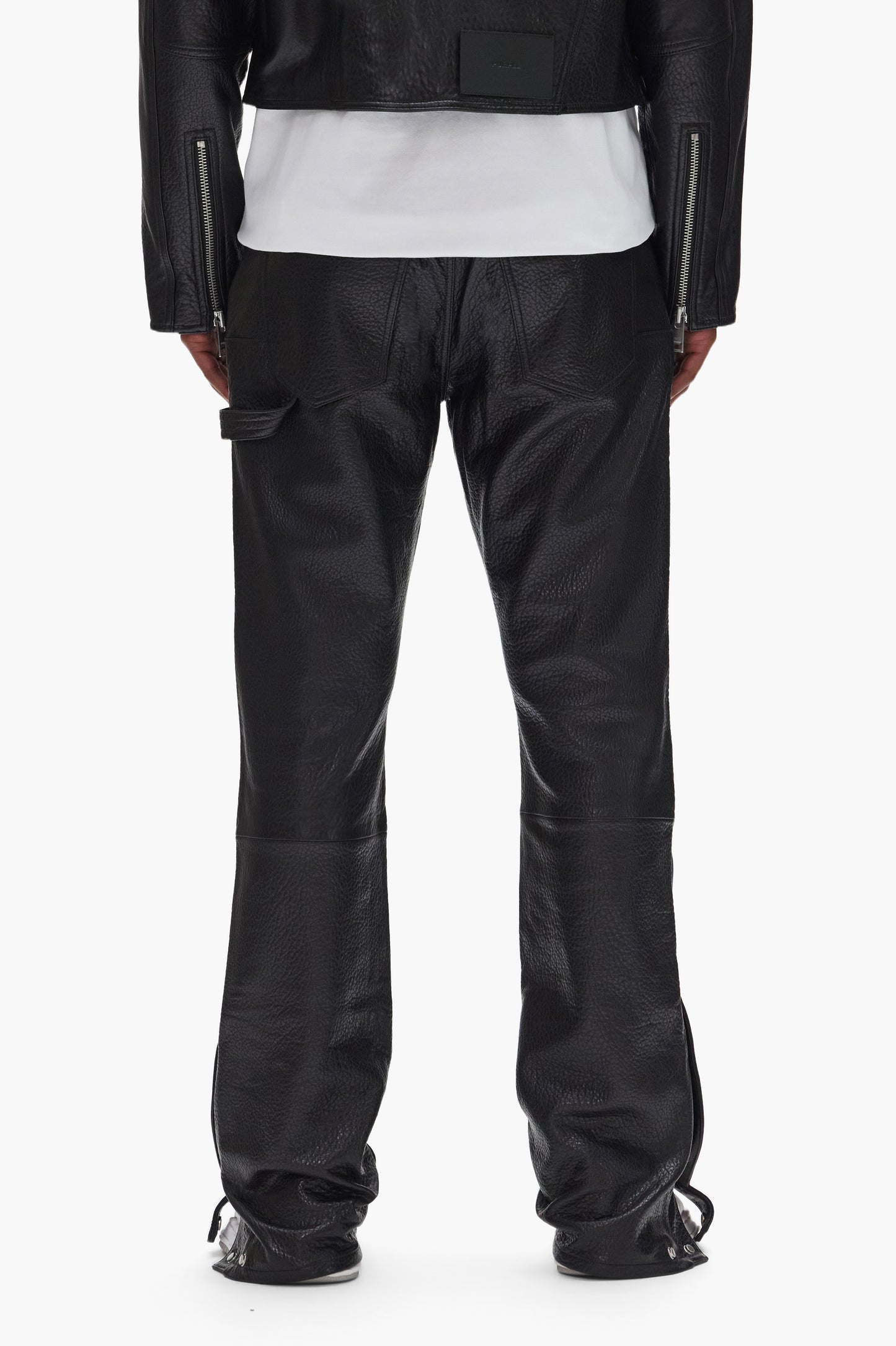 Leather Carpenter Snap Pant