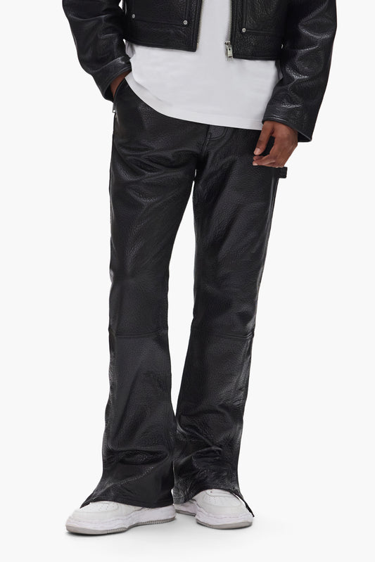 Leather Carpenter Snap Pant