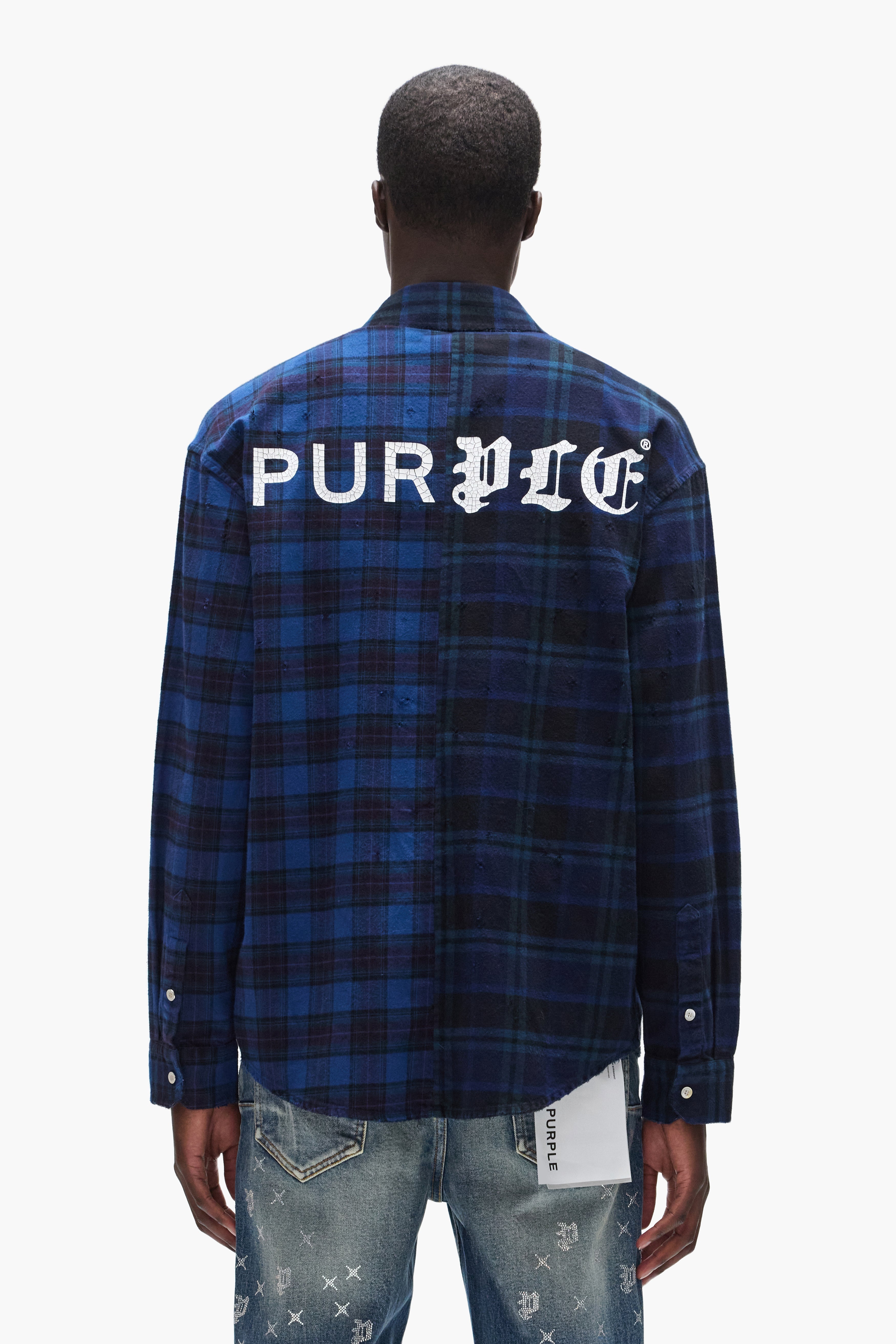 Half & Half Flannel Shirt – PURPLE BRAND