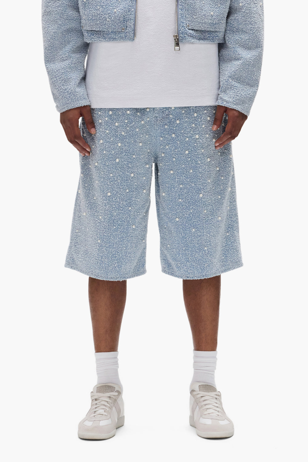 P070 Textured Pearl Shorts