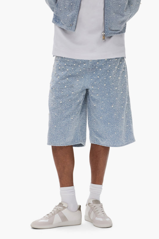 P070 Textured Pearl Shorts