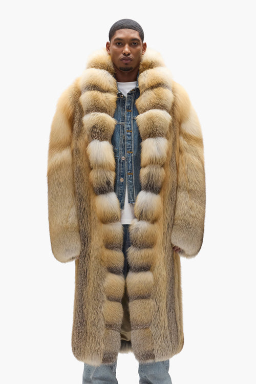 Shawl Collar Fur Coat