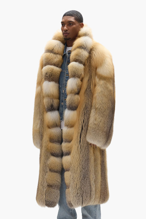 Shawl Collar Fur Coat