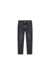 Kids' Denim Skinny Pants with Front Knee Rip, Sizes 4-5 to 12, Black Washed Finish