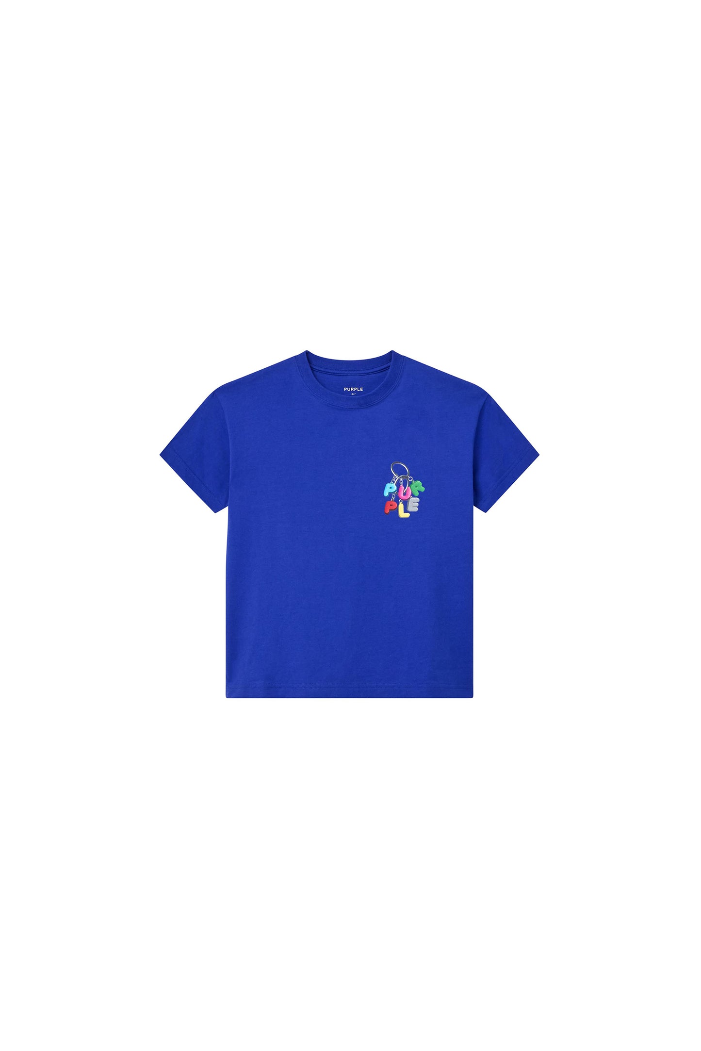 Kids' Keychain Tee in Manzerine Blue, 100% cotton, relaxed fit, available in sizes 4-5 to 12.