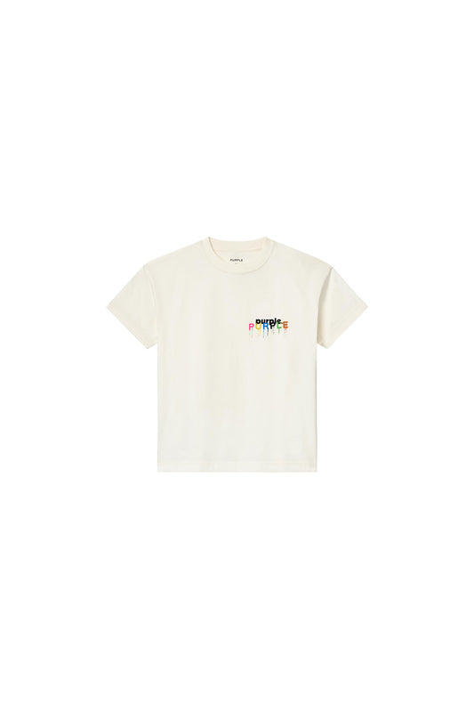 Kids' Painted Lowercase Tee in Coconut Milk, 100% cotton, relaxed fit, sizes 4-5 to 12.