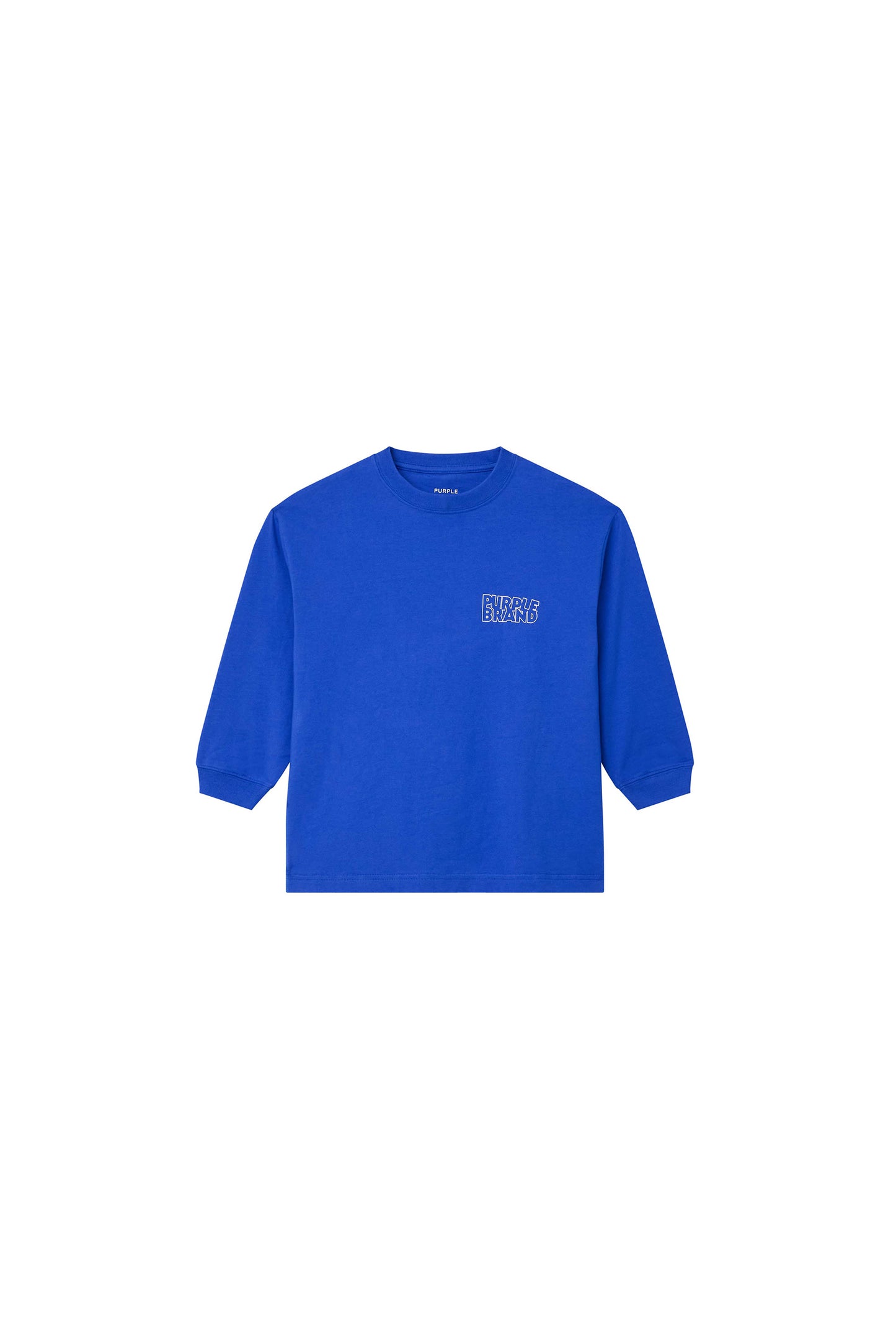 Kids' Stacked Long Sleeve Tee in Turkish Sea, available in sizes 4-5, 6-7, 8, 10, and 12.