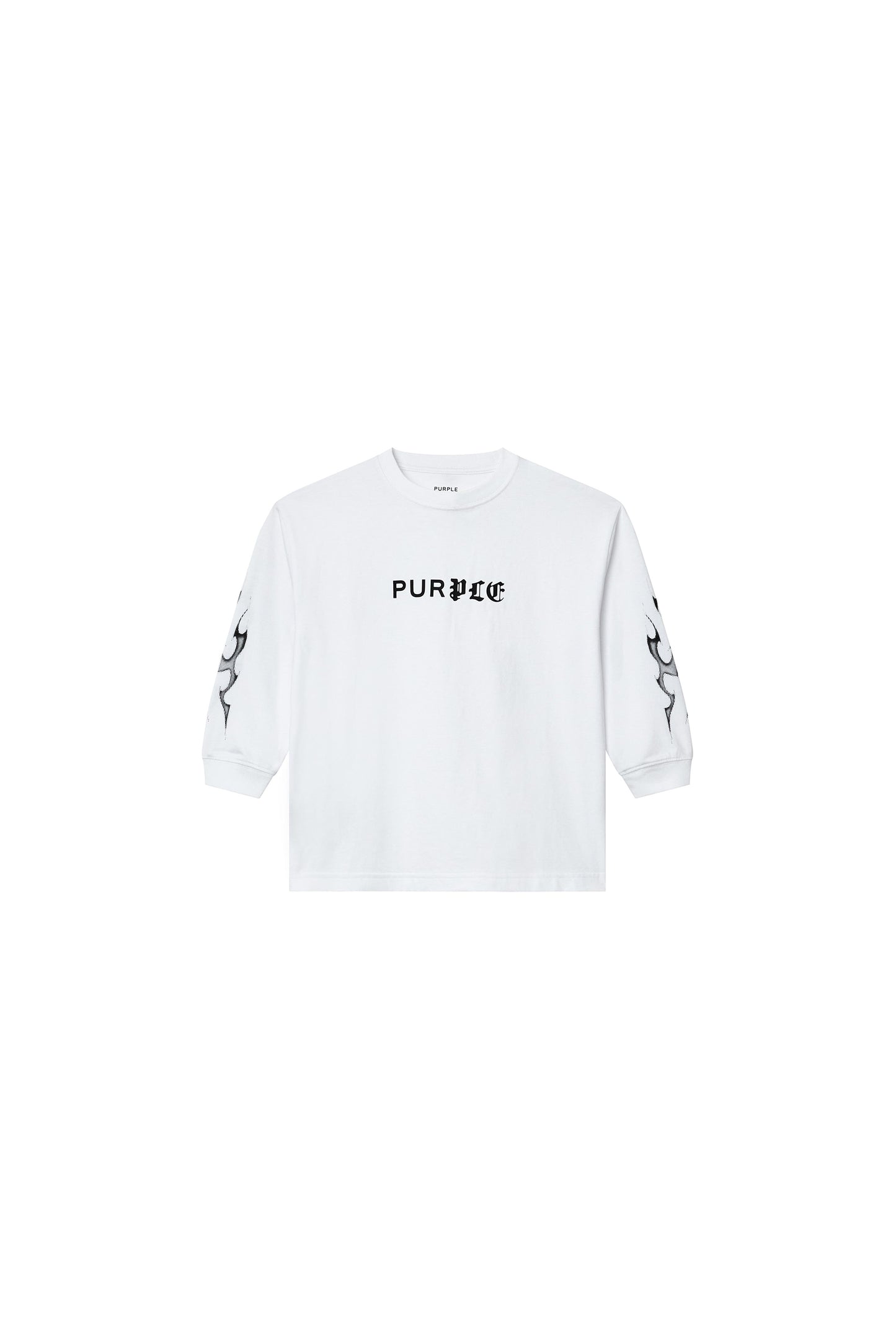Kids' Half & Half Flames Long Sleeve Tee, relaxed fit, 100% cotton, available in sizes 4-5 to 12.