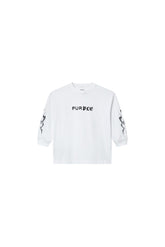 Kids' Half & Half Flames Long Sleeve Tee, relaxed fit, 100% cotton, available in sizes 4-5 to 12.