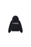 Kids' Half & Half Hoodie Sweatshirt in black, midweight fleece, available in sizes 4-12.
