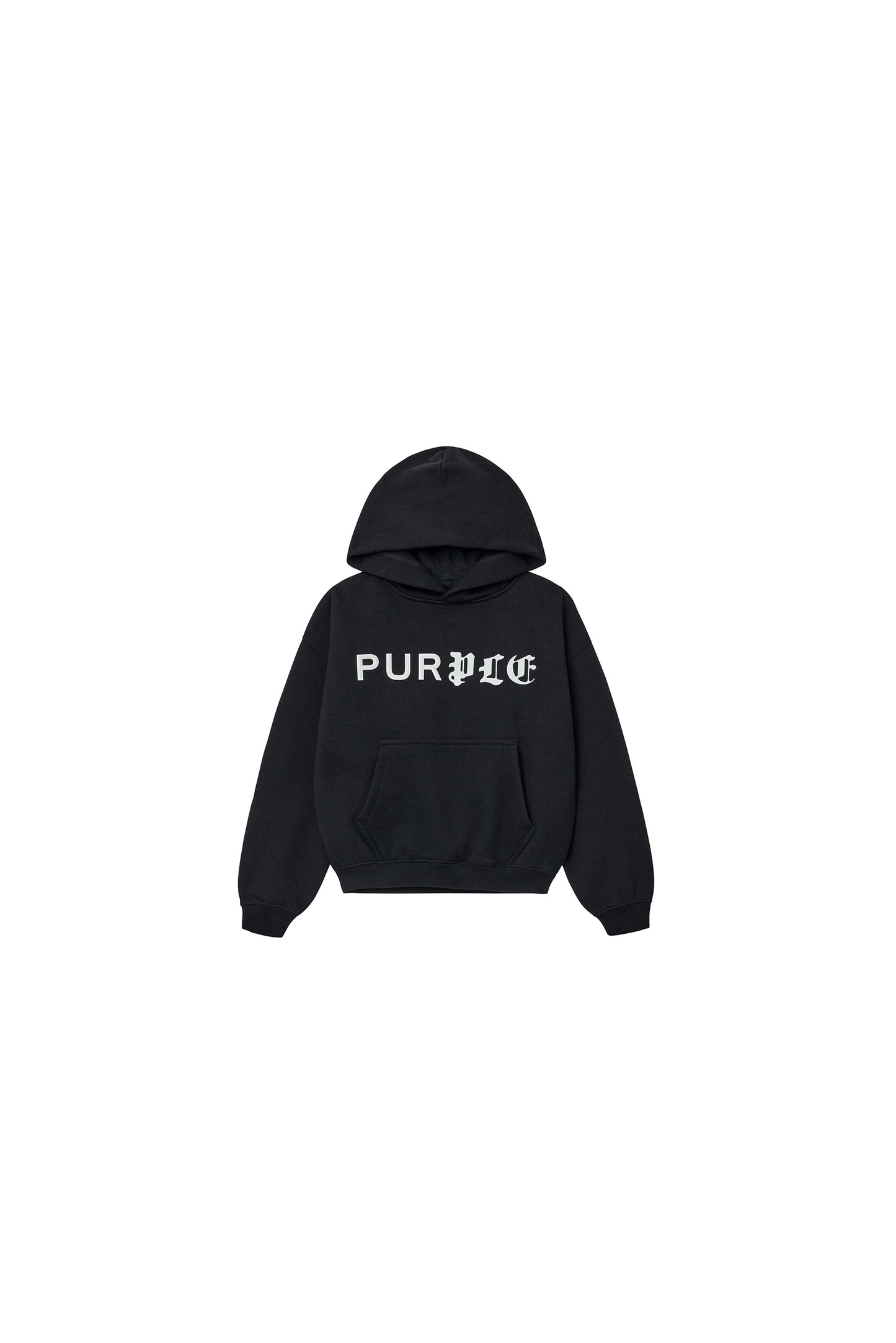 Kids' Half & Half Hoodie Sweatshirt in black, midweight fleece, available in sizes 4-12.