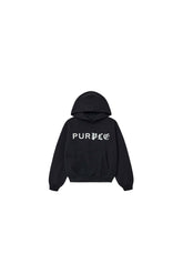 Kids' Half & Half Hoodie Sweatshirt in black, midweight fleece, available in sizes 4-12.
