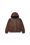 Washed Leather Hoodie