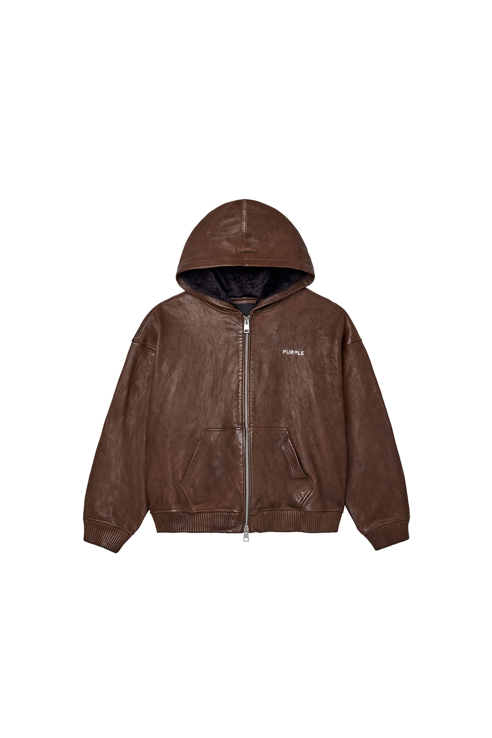 Washed Leather Hoodie