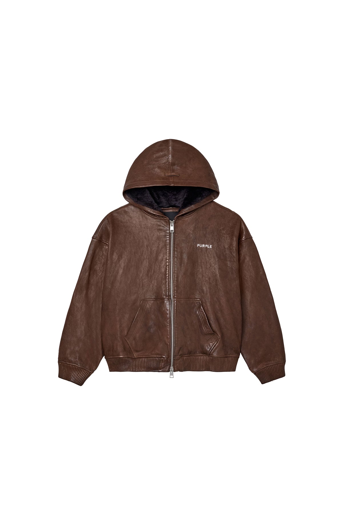 Washed Leather Hoodie