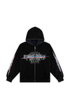 Stacked Hoodie in Brown, oversized fit, 100% cotton, reversible design with hand pocket.