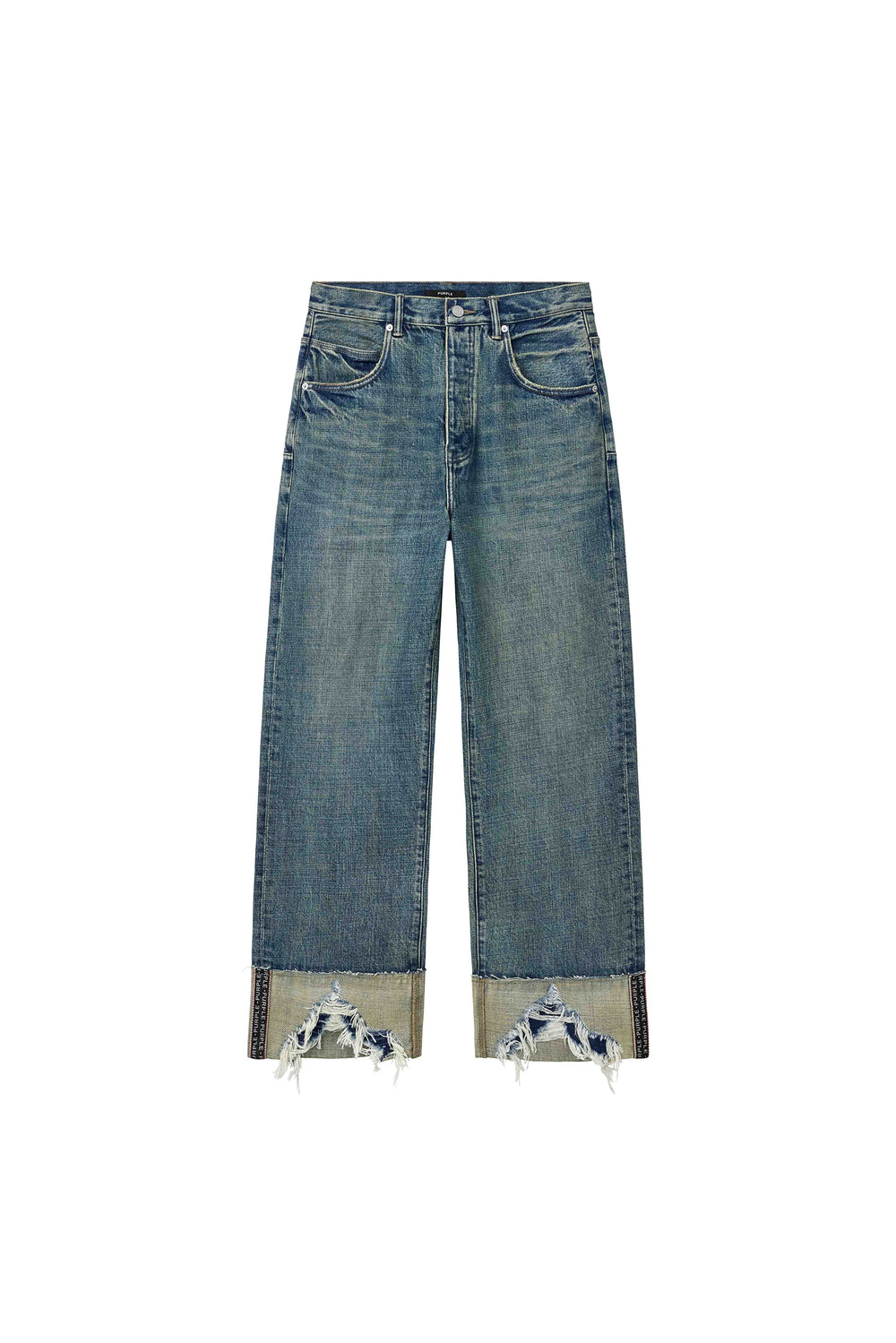 Reflective Selvedge Denim Jean in Mid Rise, Baggy Fit with Branded Reflective Tape at Cuff