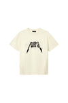Thrash Tee regular fit textured cotton tee with cream color and wordmark design.