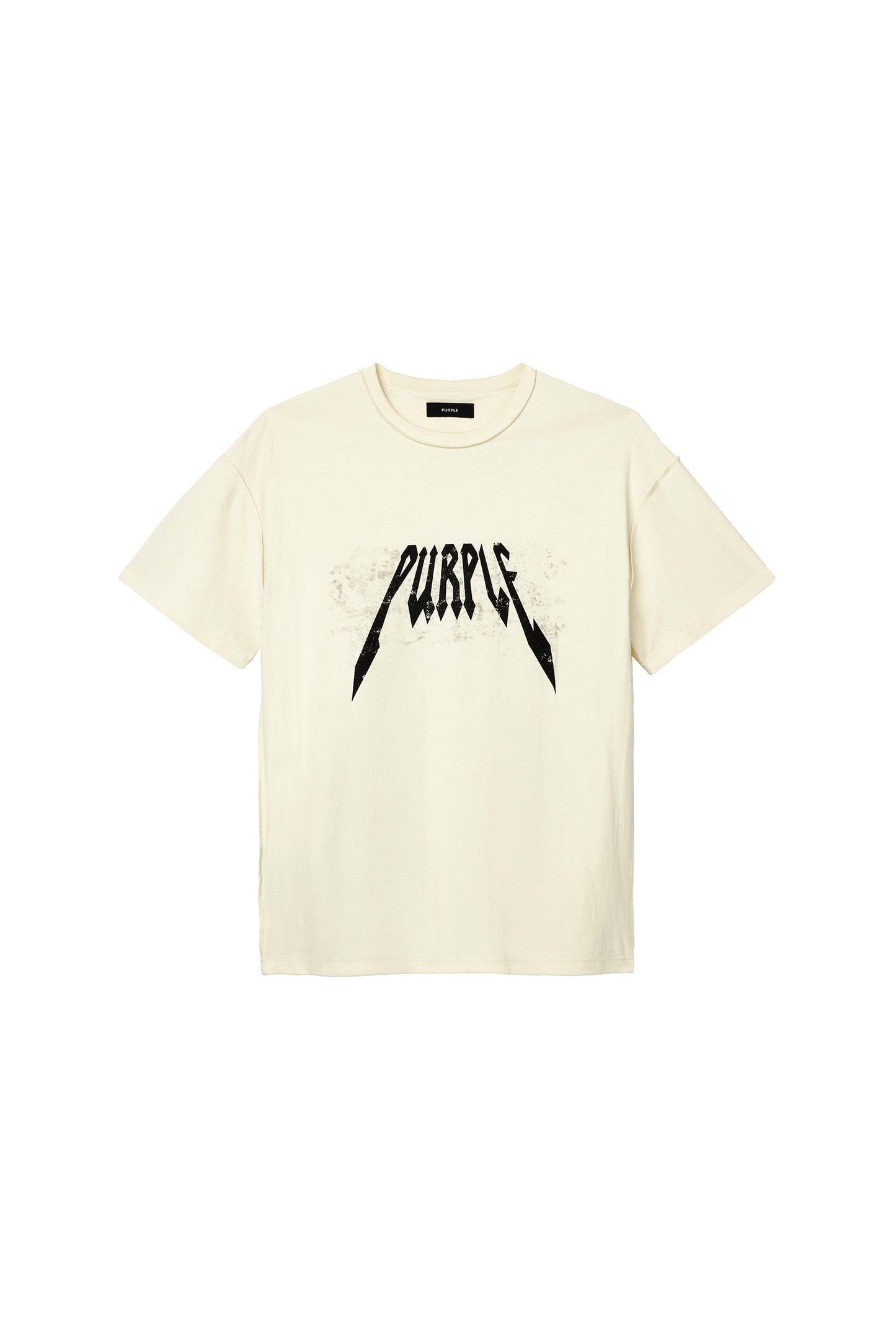 Thrash Tee regular fit textured cotton tee with cream color and wordmark design.