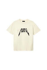 Thrash Tee regular fit textured cotton tee with cream color and wordmark design.