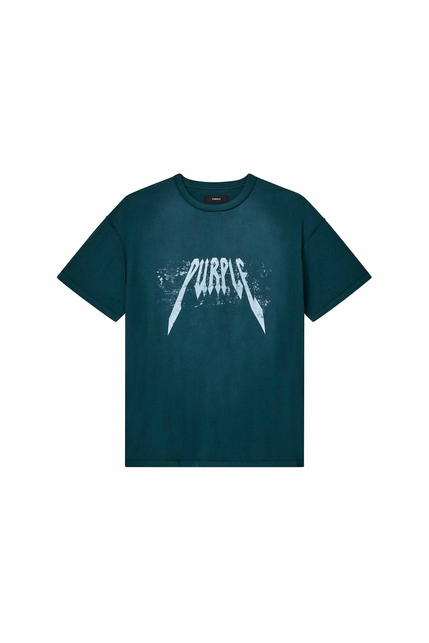 Taped Tee in Dark Sea color with textured jersey and regular fit, available in multiple sizes.