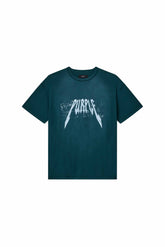 Taped Tee in Dark Sea color with textured jersey and regular fit, available in multiple sizes.