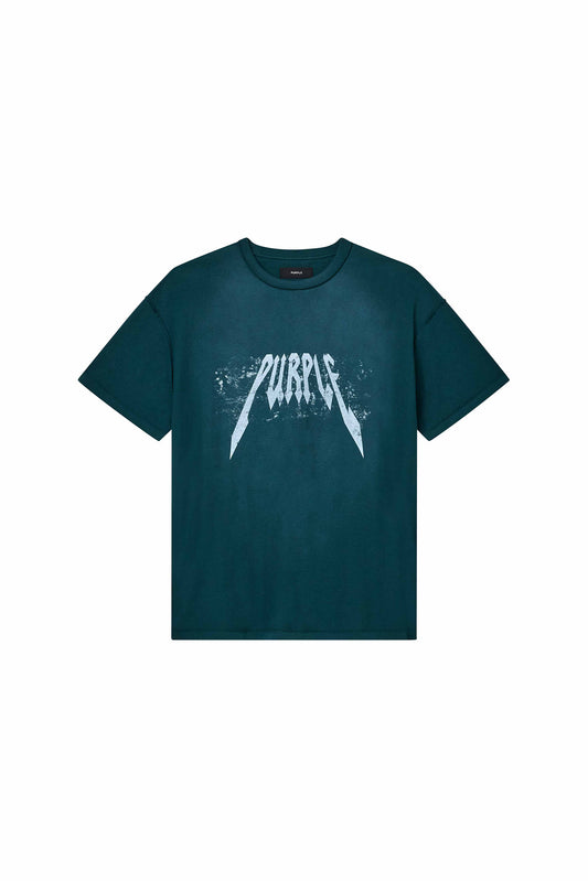 Taped Tee in Dark Sea color with textured jersey and regular fit, available in multiple sizes.