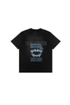 Dental Record Tee in purple, regular fit, lightweight slub knit fabric with screen print.