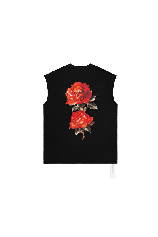 Dead Or Alive Tank Top in Purple with distress details and screen print, regular fit.