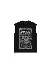 Dead Or Alive Tank Top in purple, 100% cotton with textured jersey and distressed design.