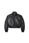 Leather Zip Jacket, Black, 100% Lambskin, Relaxed Fit, On Seam Waist Pocket