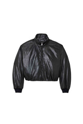Leather Zip Jacket, Black, 100% Lambskin, Relaxed Fit, On Seam Waist Pocket