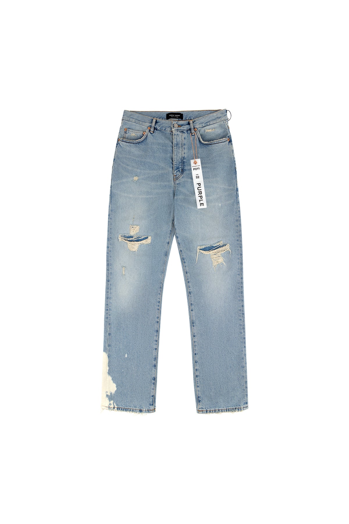 Vintage Knock Down Mid Rise Straight Jeans with Rip & Repair in Vintage Wash