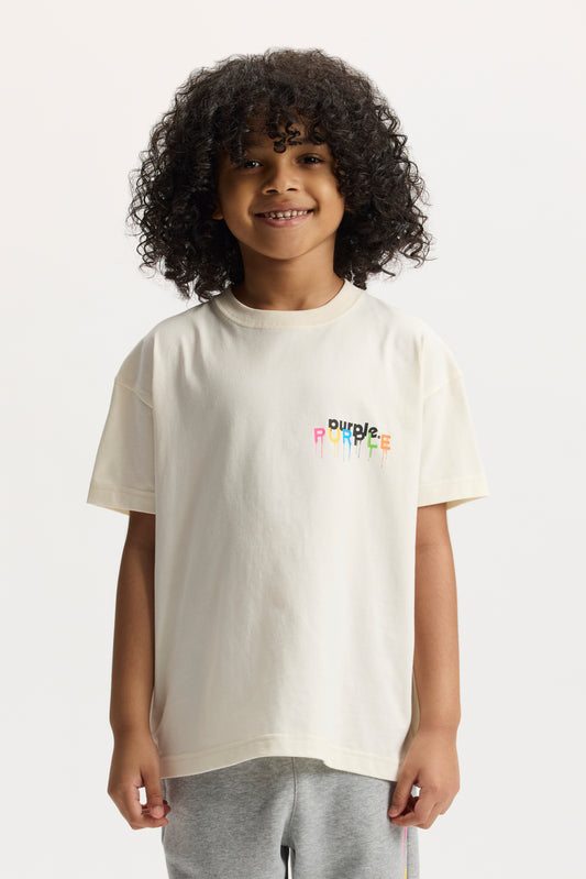 Kids' Painted Lowercase Tee, 100% cotton, relaxed fit, available in sizes 4-5, 6-7, 8, 10, 12.