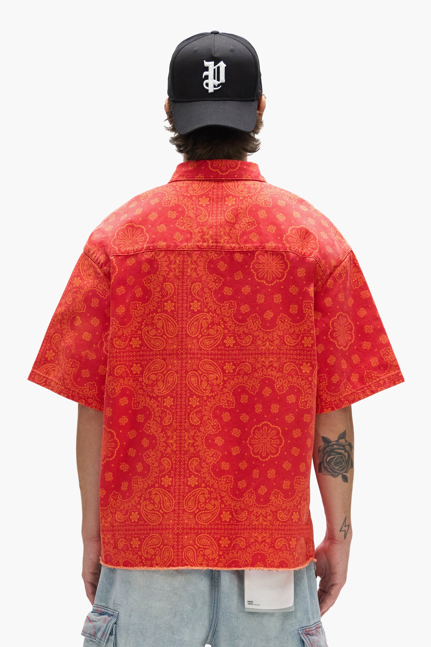 P035 Bandana Print Short Sleeve Shirt