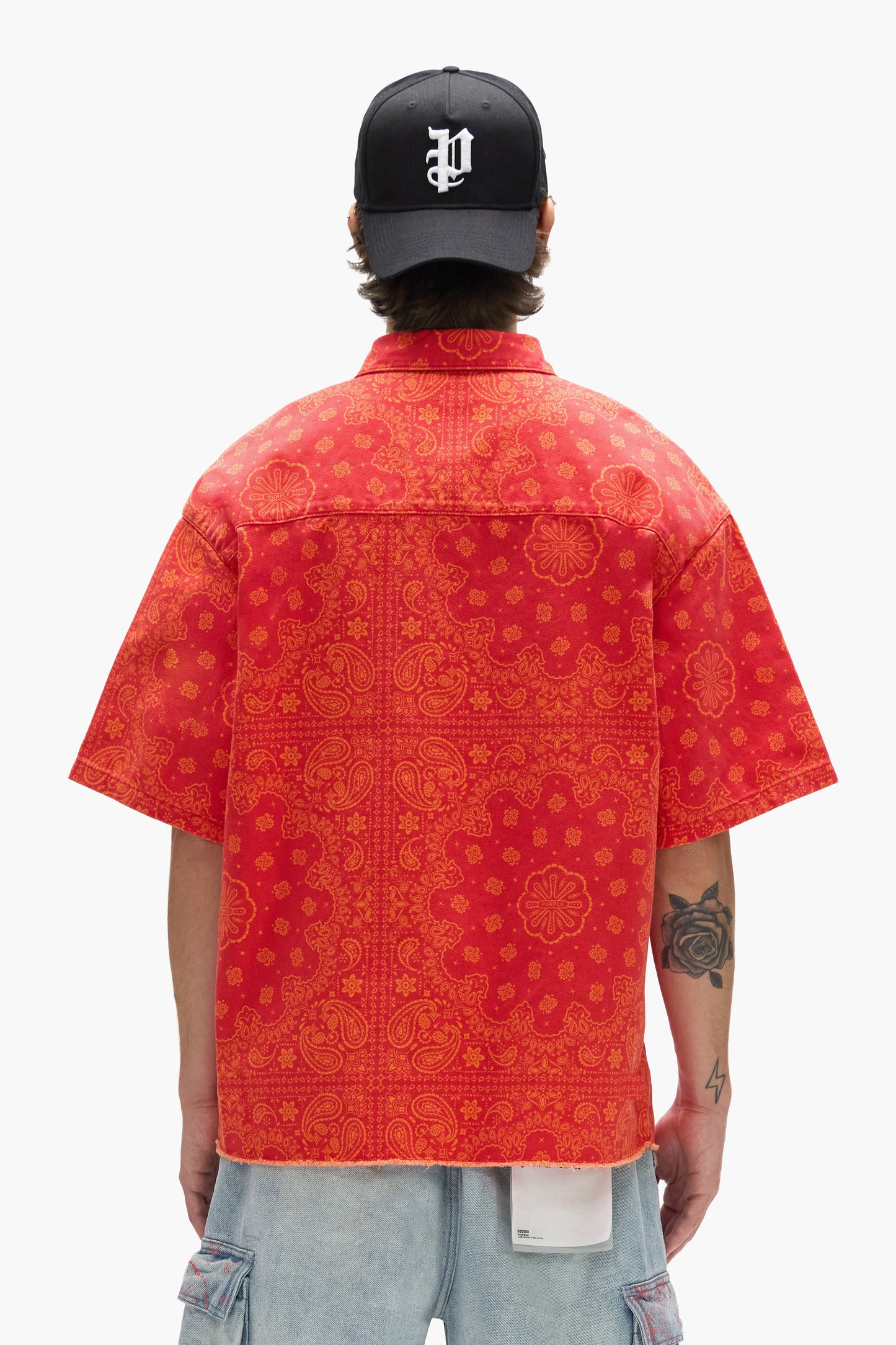 P035 Bandana Print Short Sleeve Shirt