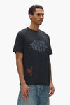 Headbanger Tee in regular fit with acid wash and textured jersey fabric.